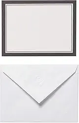 American Greetings Cartões em branco de painel único com envelopes, branco com borda preta (40 unidades)
