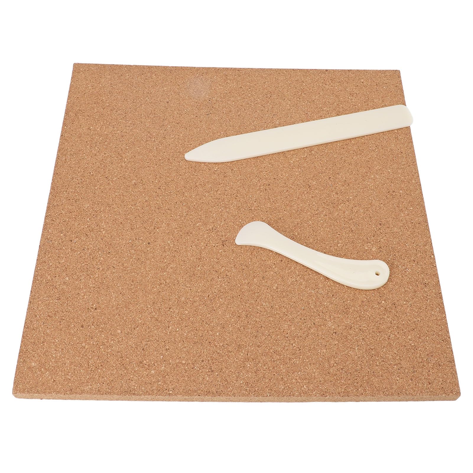 Stained Glass Work Mat, 4 PCS Foursquare Heat Resisting Cork Board with 2 Scrapers, Coaster Bottoms with Tiles Sheets for Coasters, Self Adhesive Squares Pads Back