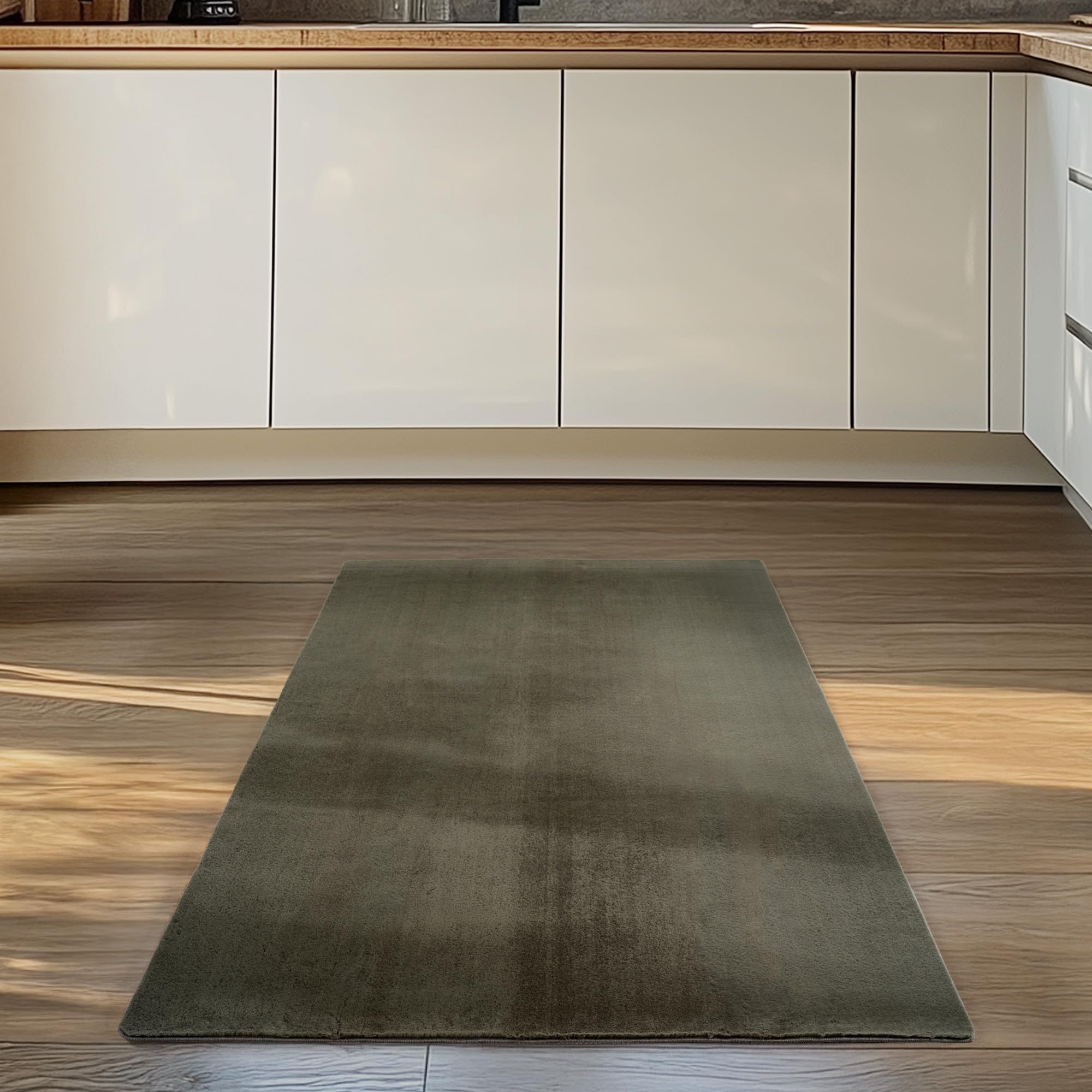 Carpettex Teppich Kurzflor Teppich Waschbar, rund, rutschfest & weich, modernes einfarbiges Design für Wohnzimmer, Schlafzimmer, Küche & Kinderzimmer.
