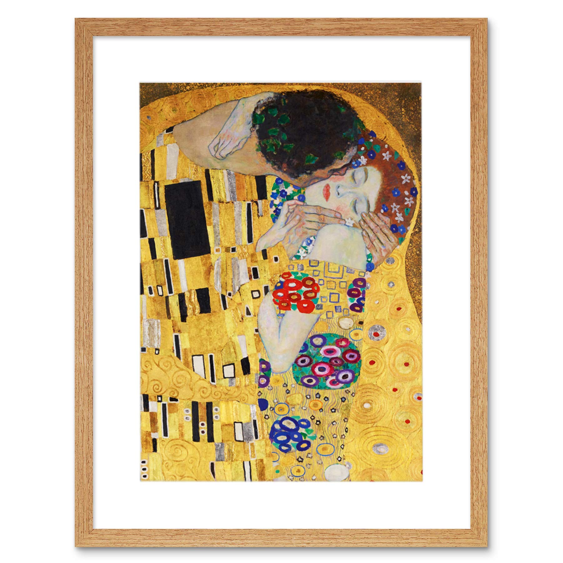 Wee Blue Coo Klimt The Kiss Artwork Framed Wall Art Print 12X16 Inch
