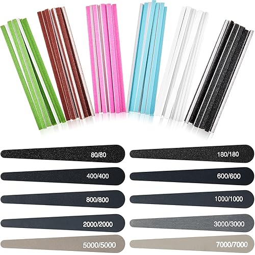 Honoson 70 piezas de palitos de lijado, palitos pulidores, ramita de lijado fina, herramienta de lijado codificada de abrasivo para plástico, modelo