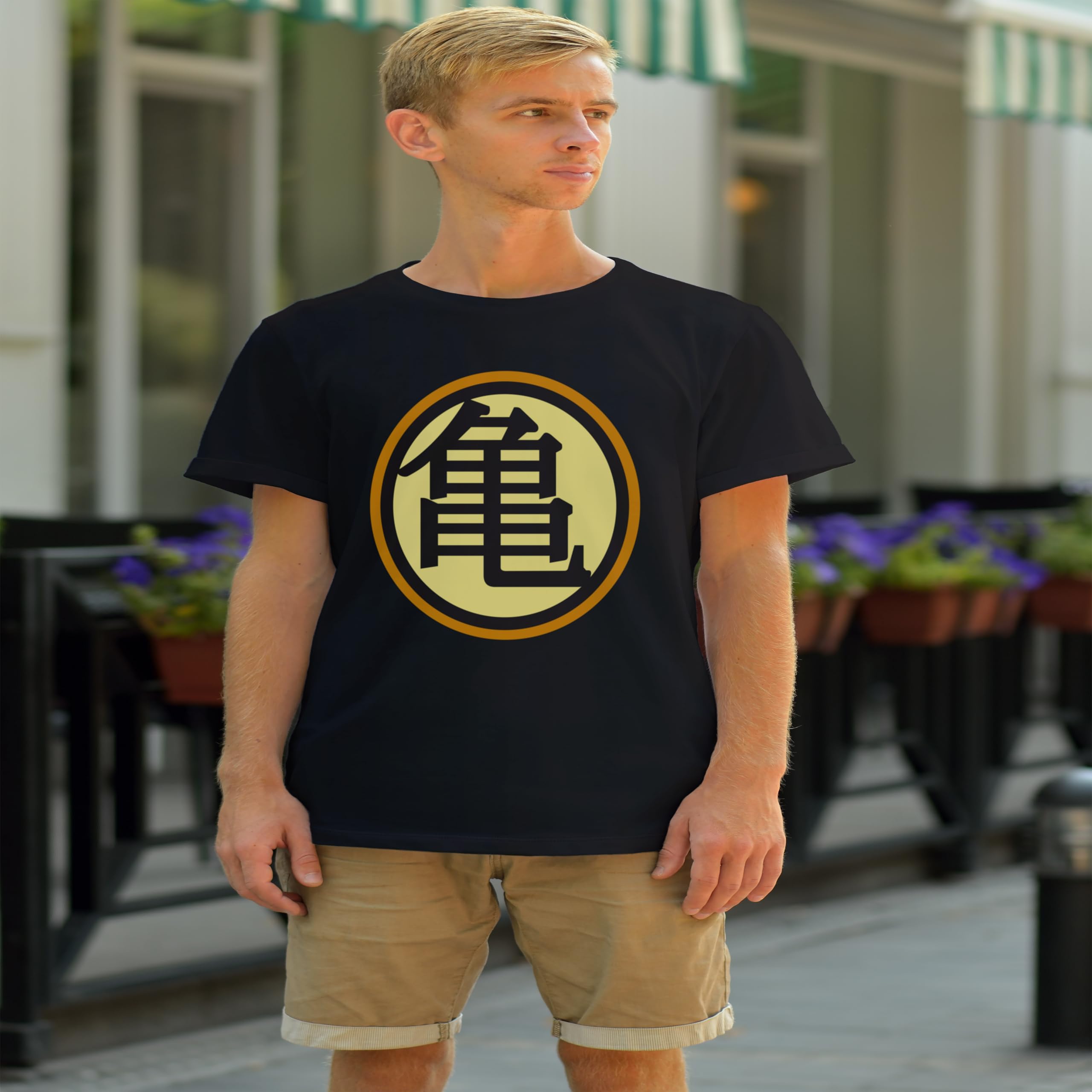 Dragon Ball Camiseta | Artículo Licenciado Oficial | Kame Logo | Unisex | Negro | XL