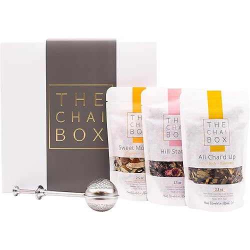 The Chai Box Set de Té de Hojas Sueltas Más Vendido - Presentado en las Cosas Favoritas de Oprah  Caja de Regalo de Té Chai Con Cafeína de 3 Sabores