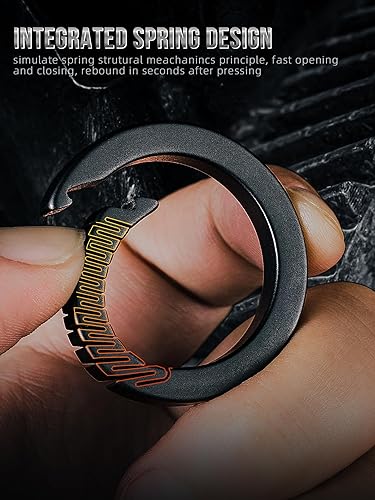 Miniatura 9 de FEGVE Carabiner Keychain Clip with 2 Key Rings, Titanium Quick Release Keychain Small Carabiner Clip for Keys