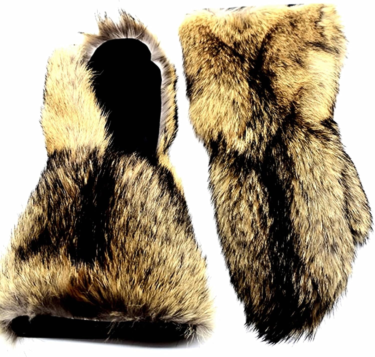 Winter Men's Coyote Fur Mittens (Large) Brown