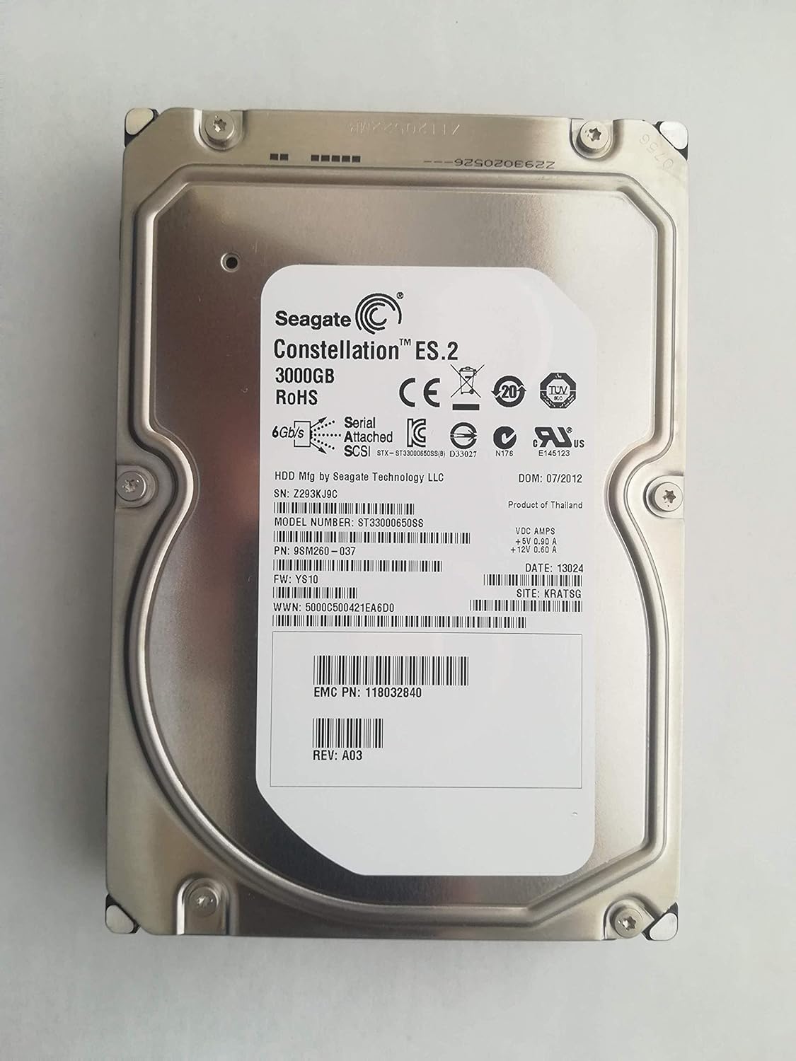 Seagate Constellation 3TB ES.2 ST33000650SS 3.5" Enterprise SAS Hard Drive