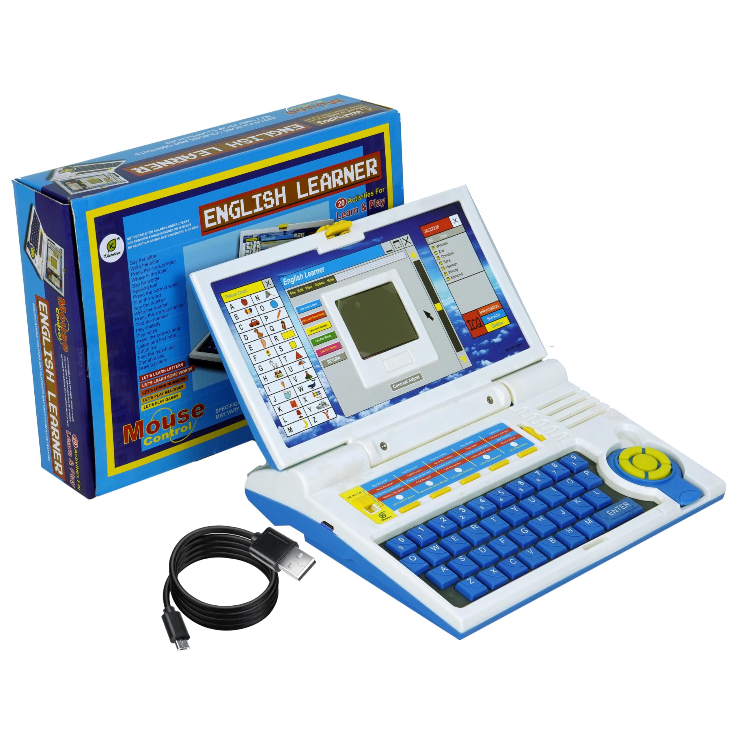 Storite Educational Laptop Computer Toy with Mouse for Kids Above 3 Years - 20 Fun Activity Learning Machine | Dual Power Supply Source (USB Cable Variant) (B0D8TBZ3ZX) Amazon Price History, Amazon Price Tracker