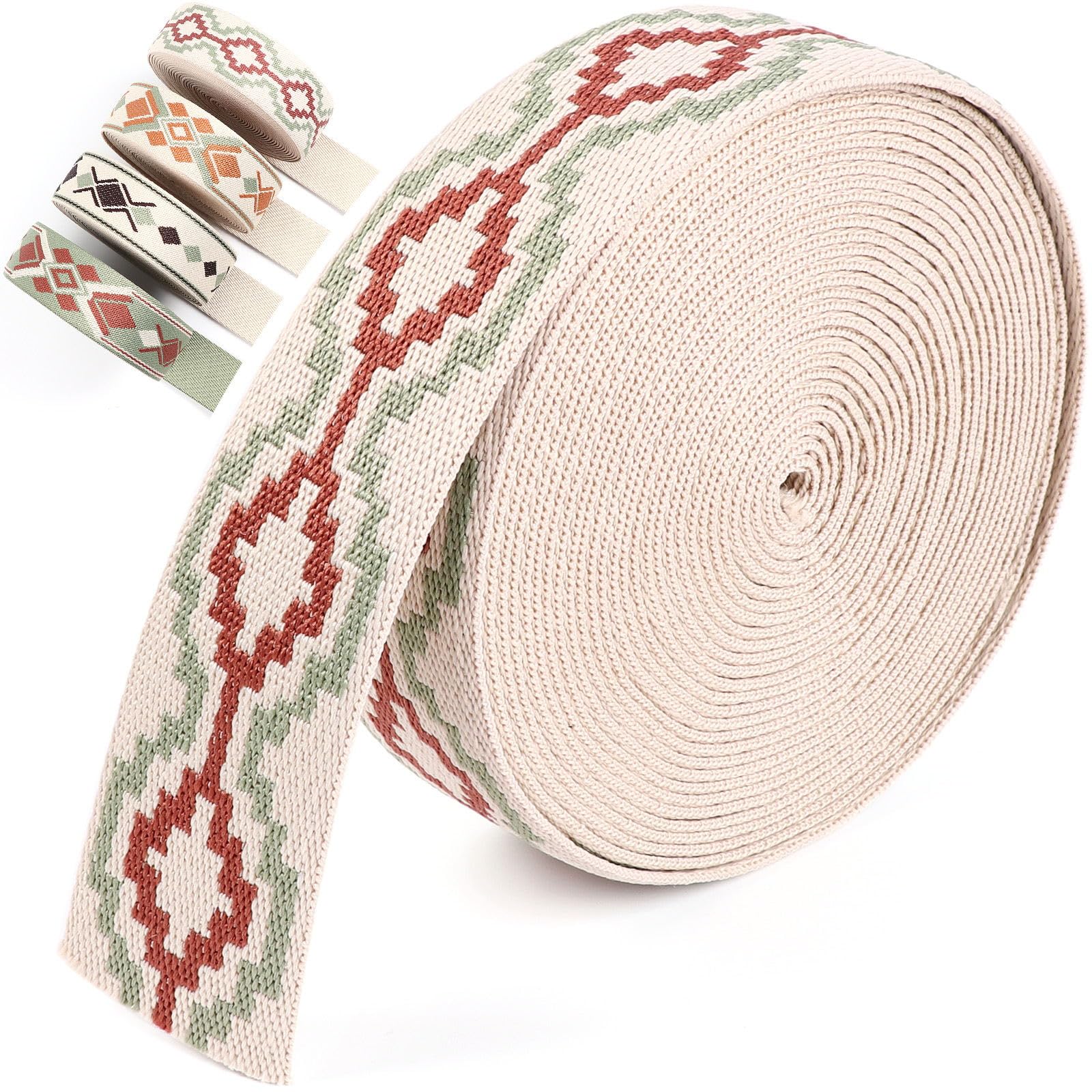 1.5" Jacquard Webbing - 20 Yards for Bags & Crafts -5