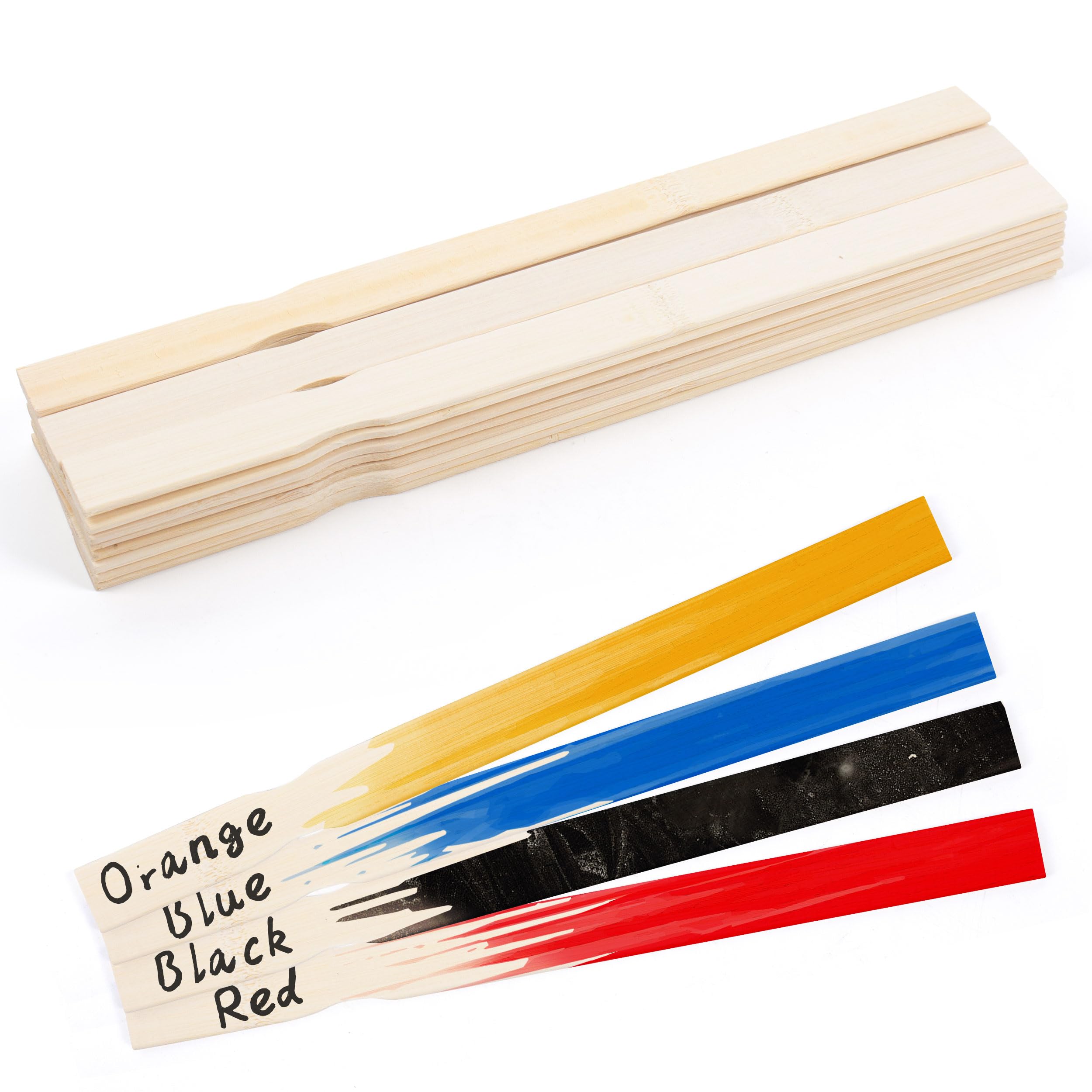 ANTETOK Paint Sticks - Wooden Paint Stir Sticks 12 Inch,Pack of 50 Wooden Mixing Paddles for Epoxy or Resin, Garden or Library Markers