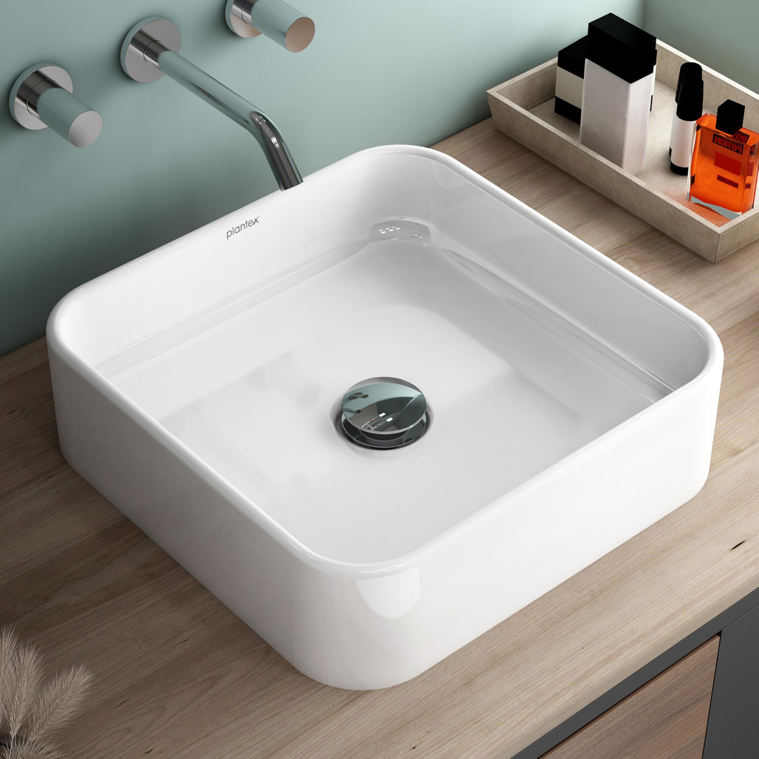 Plantex Wash Basin for Bathroom/Tabletop Wash Basin/Sink for Bathroom/Home/Restaurant (White - 14x 14 x 4 Inch) (B0D3QS7PCX) Amazon Price History, Amazon Price Tracker