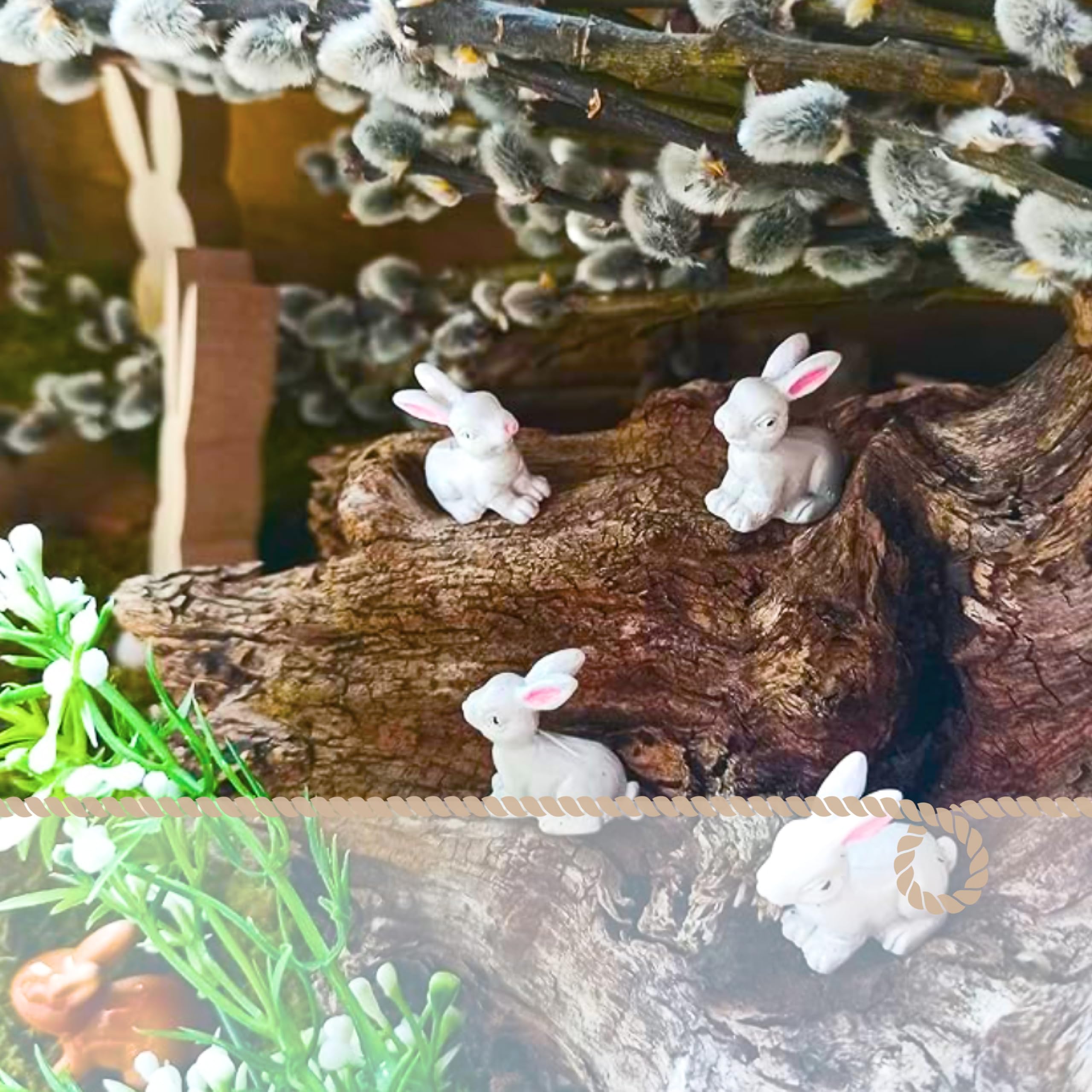 12 Coniglietti Pasquali In Legno Da Appendere | Decorazioni Per Albero Di Pasqua | Ciondoli Colorati