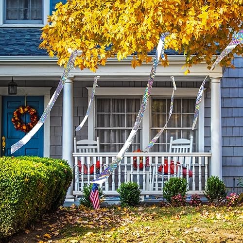 Miniatura 6 de 2 cintas de miedo de pájaros de 360 pies, cinta holográfica reflectante de Mylar para exteriores, mantiene a los pájaros lejos de la casa y el jardín