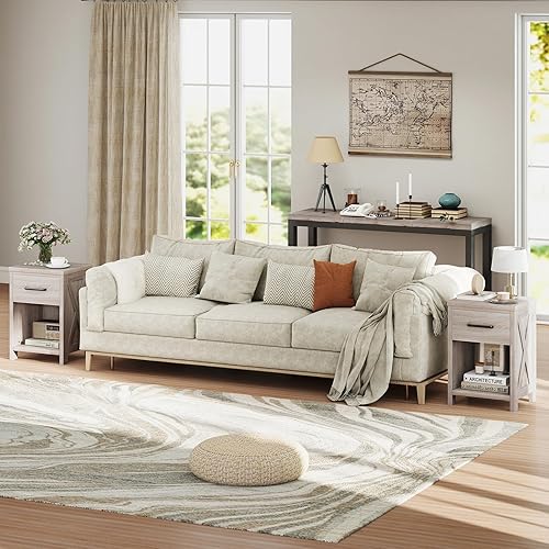 Giantex Farmhouse Nightstand Set of 2 - Thumbnail 5