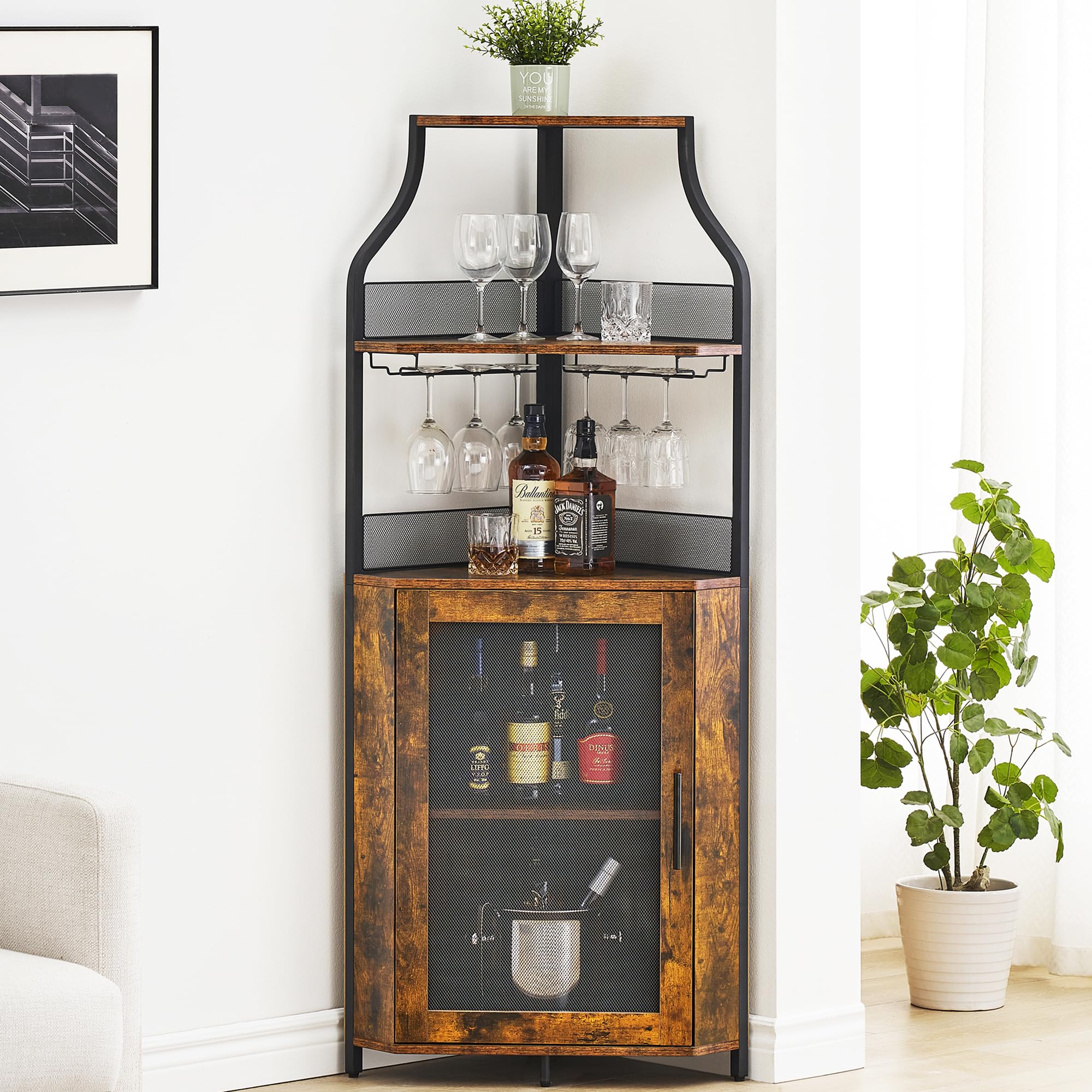 Snapklik.com : Amyove Corner Wine Bar Cabinet