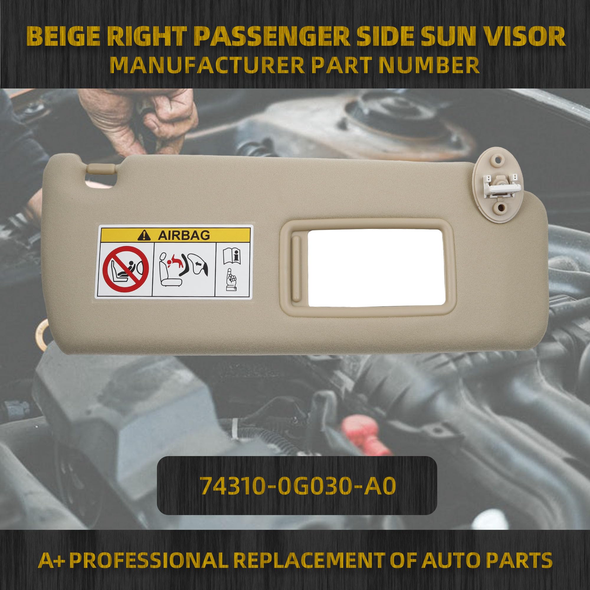 Amazon.com: Dasbecan Beige Right Passenger Side Sun Visor
