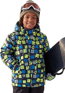 FREE SOLDIER Boys Waterproof Warm Ski Jacket Windproof Fleece Thick Kids Winter Coat with Hood for Snowboarding Outdoor