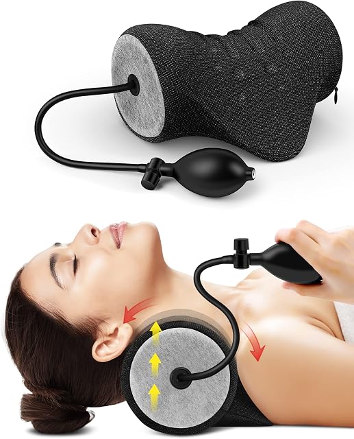 Neck and Shoulder Relaxer,Portable Cervical Traction Device Neck Stretcher,Neck Posture Corrector Chiropractic Pillow for TMJ Pain Relief and Cervical Spine Alignment