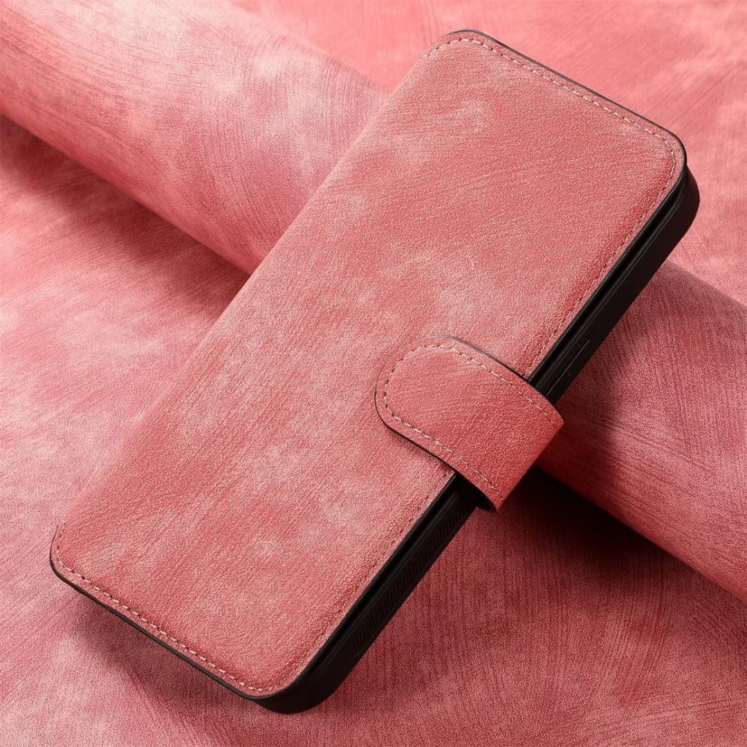Étui portefeuille iPhone 12 Pro en cuir rose idéal pour vos sorties - 8