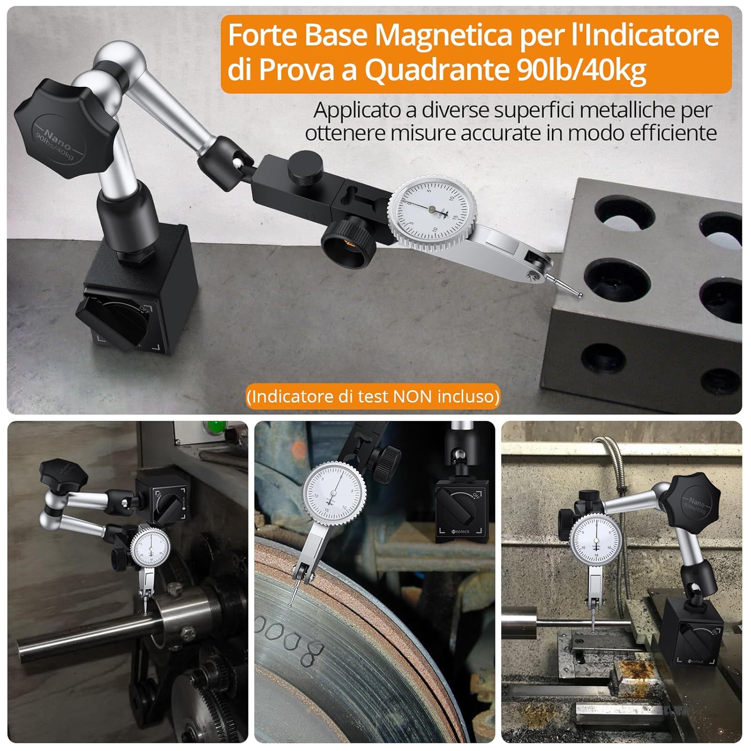 Neoteck 1" Digital Indicator + 90lbs/40kg Magnetic Base Stand