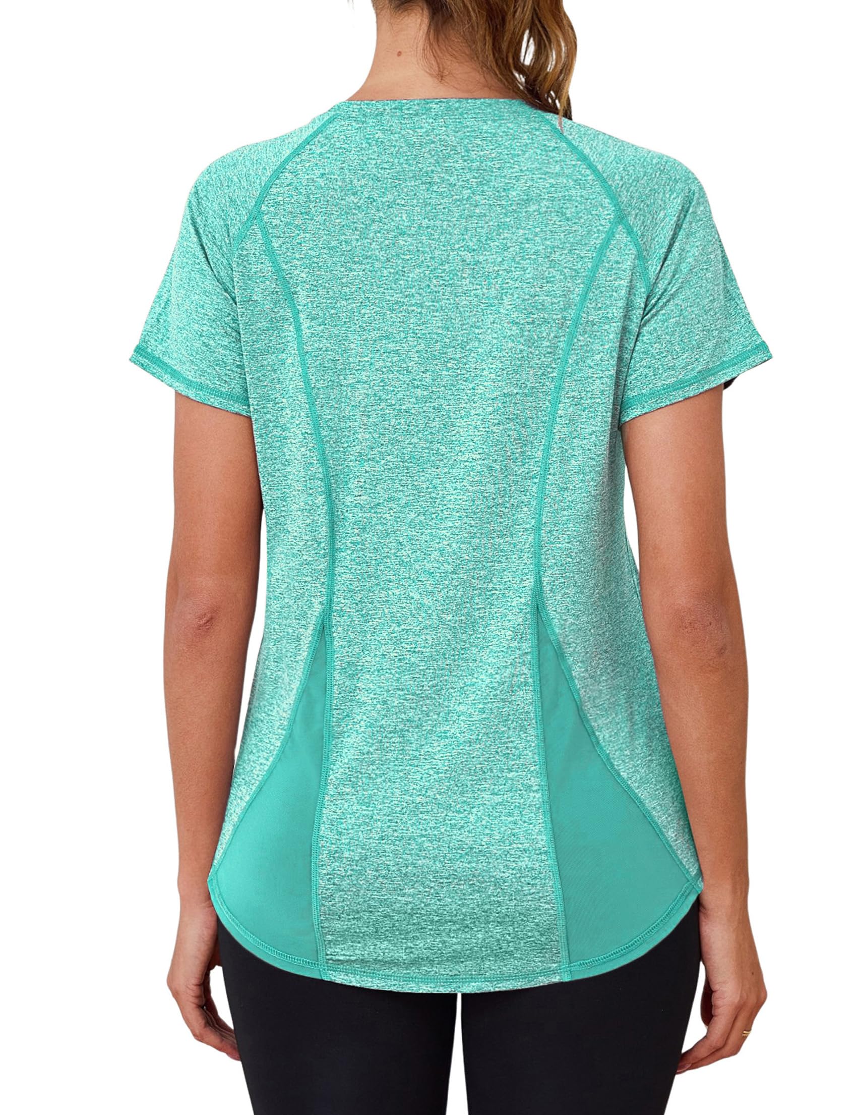 Terecey Sport Tshirt Damen, Sportshirt Kurzarmshirt WorkoutTops Funktionsshirt Atmungsaktiv Laufshirt Fitness für Lässig Laufen Yoga Gym