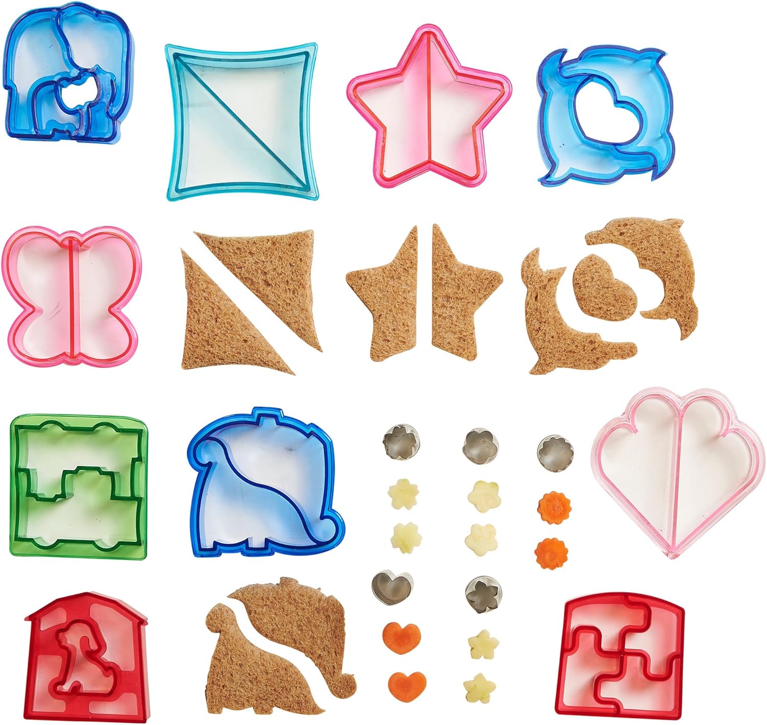 VonShef 15 Piece Sandwich and Vegetable Cutter Set Novelty Plastic