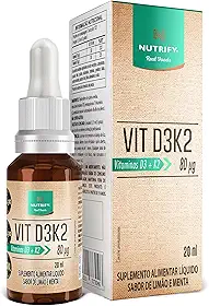 Nutrify - Vitamina D3K2 Gotas - Saúde Óssea e Muscular - Eficácia e Flexibilidade - 30ml
