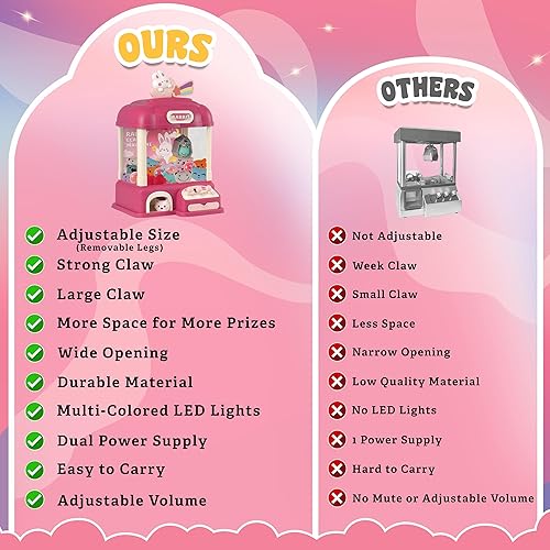 Miniatura 7 de Mini máquina de garras para niños, premontada, juguete de máquina de garra de conejo  Máquina expendedora de dulces  Máquina de garras para niños