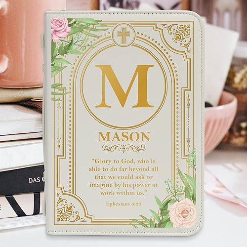 Miniatura 6 de Funda de Biblia personalizada, cubierta de Biblia personalizada, cubierta de Biblia de cuero sintético personalizada y estuche de transporte con