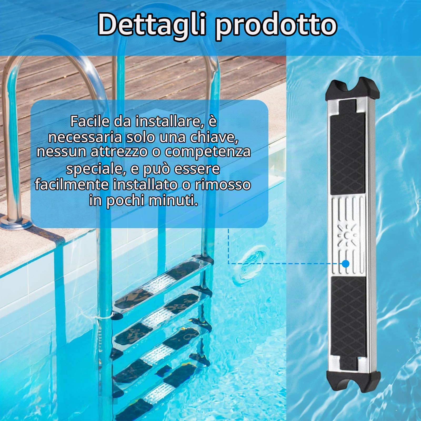 Gradini Per Scaletta Piscina, 2 Pezzi Gradino Antiscivolo Per Piscina Scala Di Ricambio In Acciaio Inox Generale Per Scaletta Scala Accessori Antiscivolo Parti Pedale