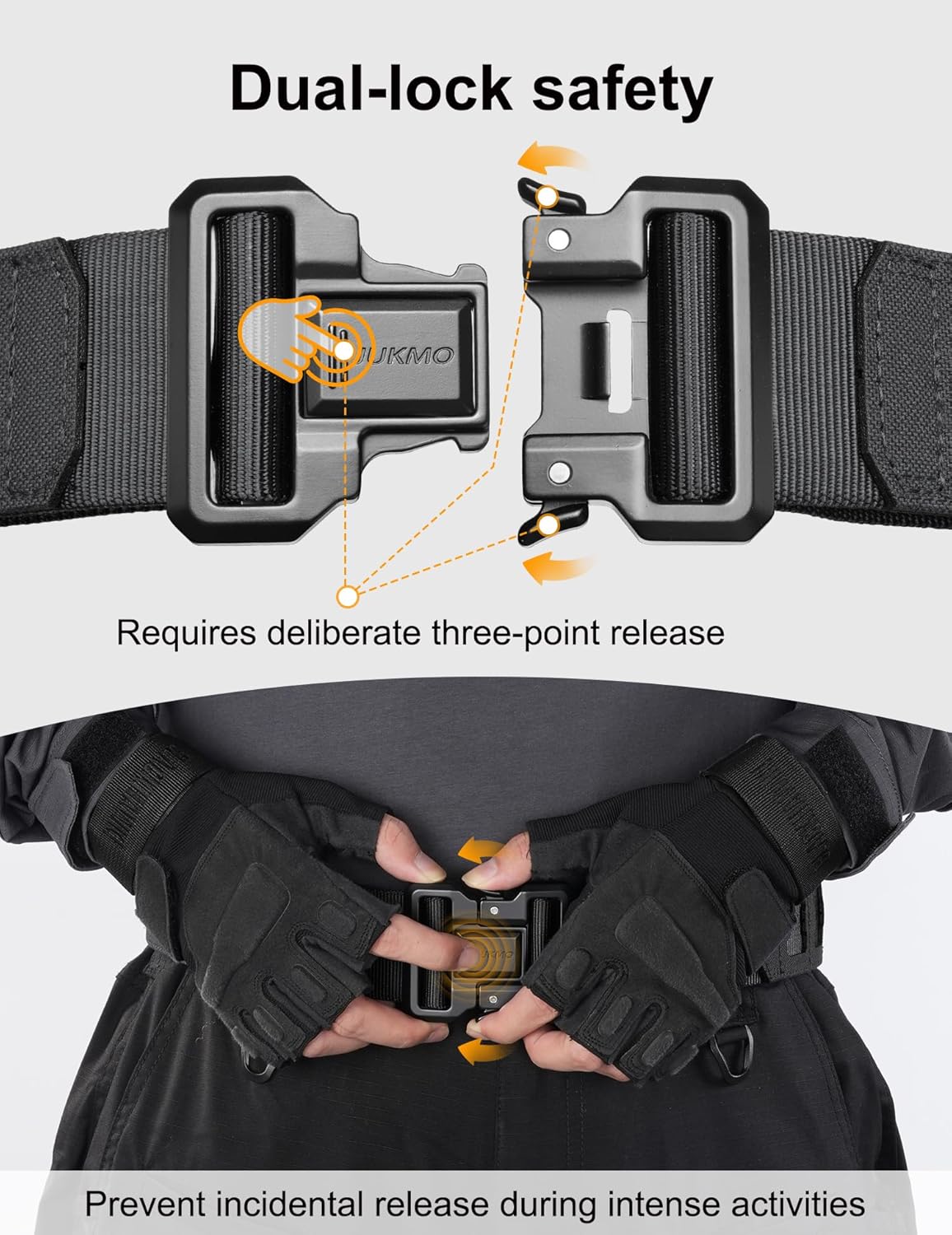JUKMO Tactical Belt Set for Duty | Quick-Release 2-Inch MOLLE Zero Stretch Outer Belt For Law Enforcement, Military, Security