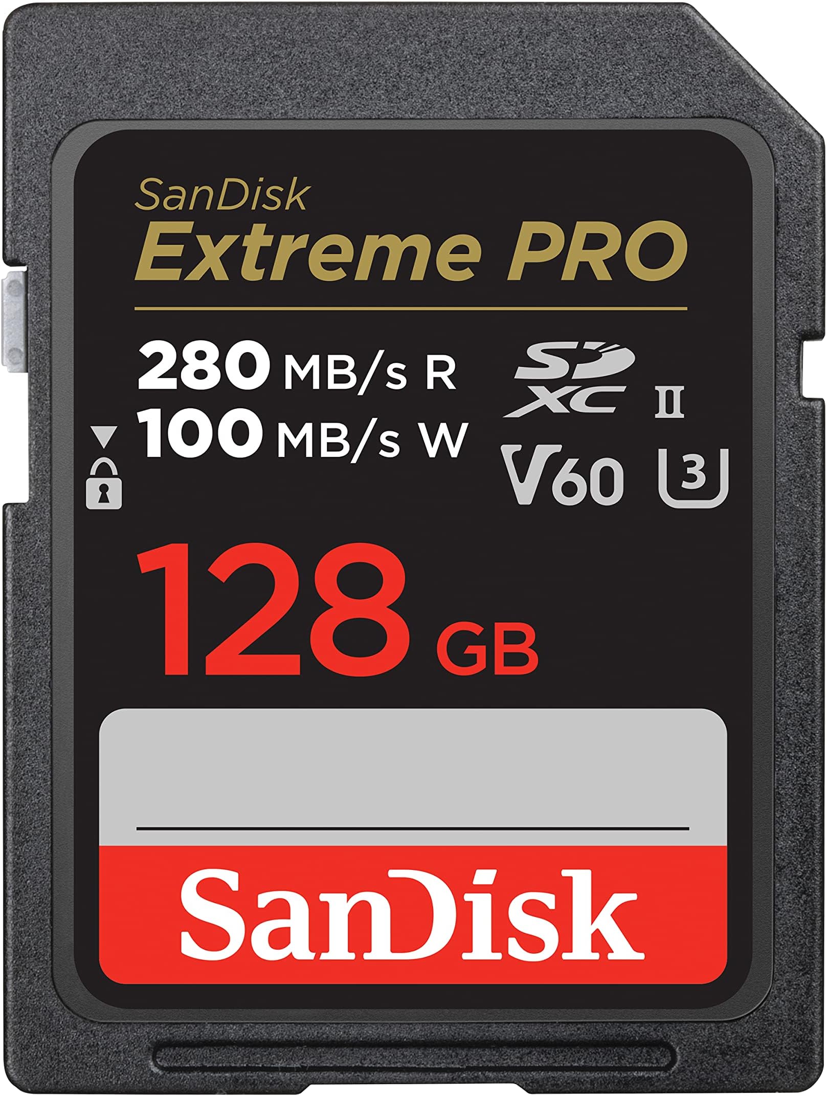SanDisk Extreme PRO 128GB V60 UHS-II SD Cards, 280/100MB/s,V60,C10,UHS-II, for 6K Video Recording
