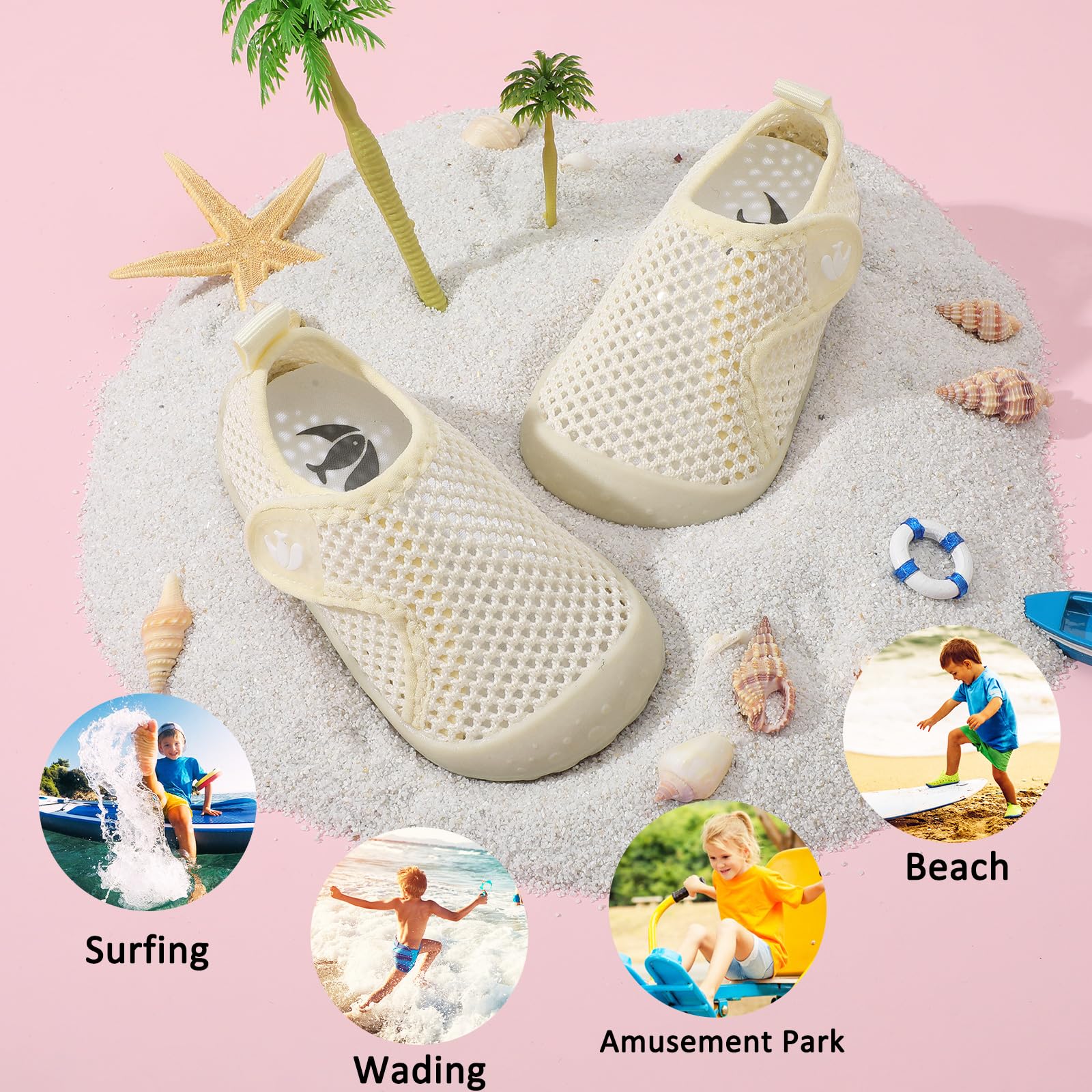 JOINFREE Baby Wide First Walking Shoes Boys Girls Barefoot Shoes Quick-Dry Kids Water Socks for Beach Swim Pool - 5