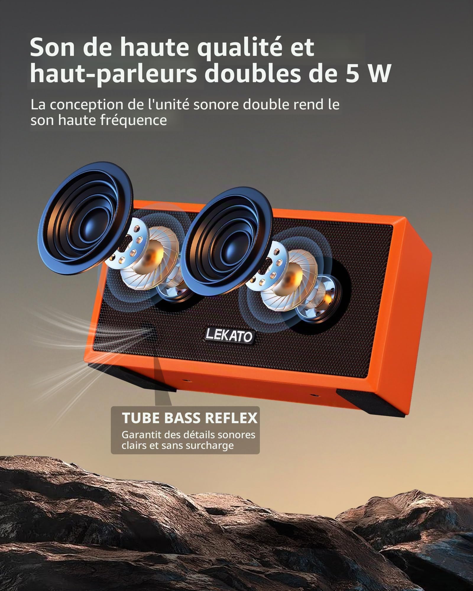 LEKATO Mini amplificateur de guitare avec effets d'overdrive propres 5 W amplificateur de guitare électrique portable avec fonction Bluetooth