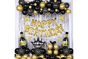 Happy Birthday Decorations Black and Gold
