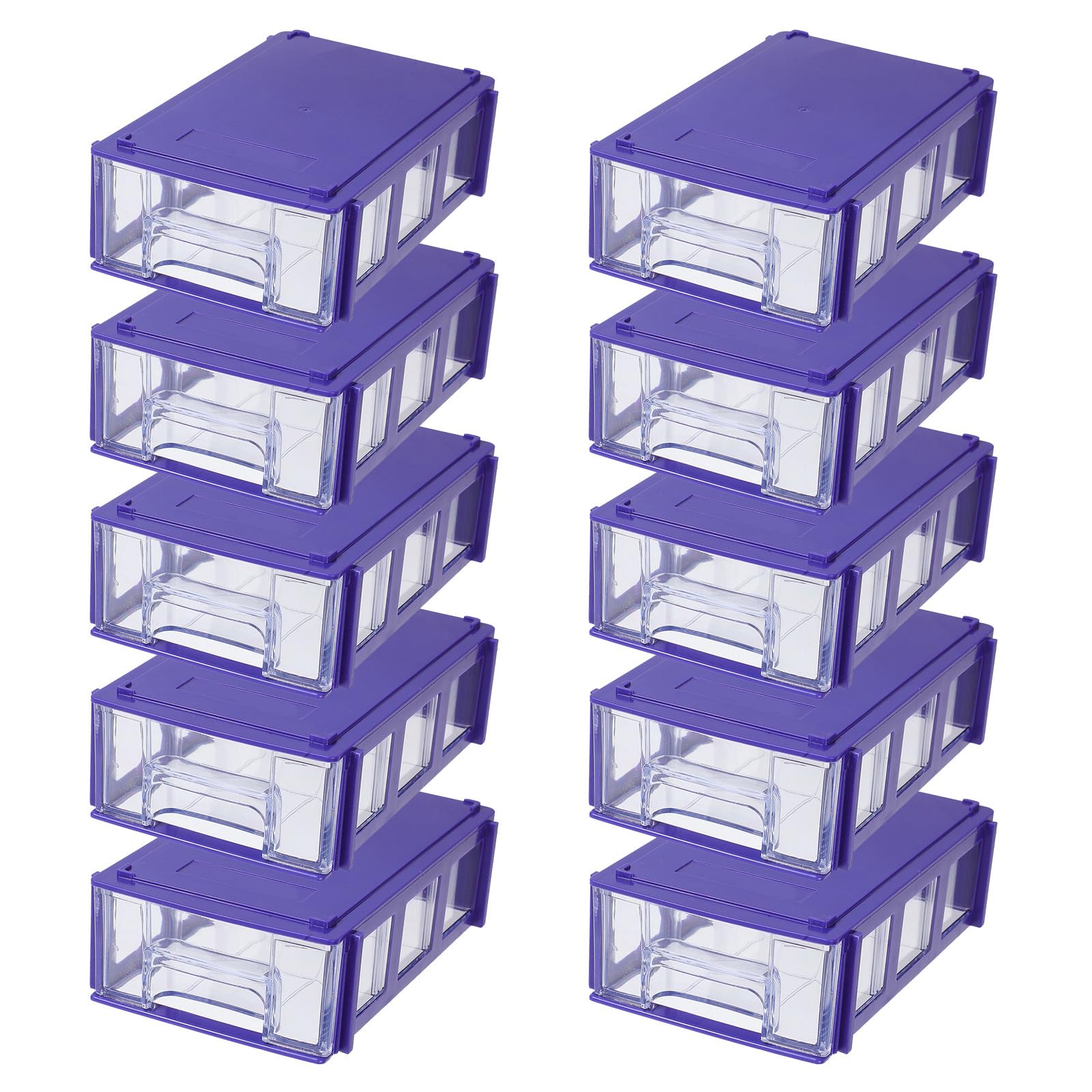 Organisateur de tiroir Zerodeko lot de 10 bacs empilables en plastique pour bureau et maison