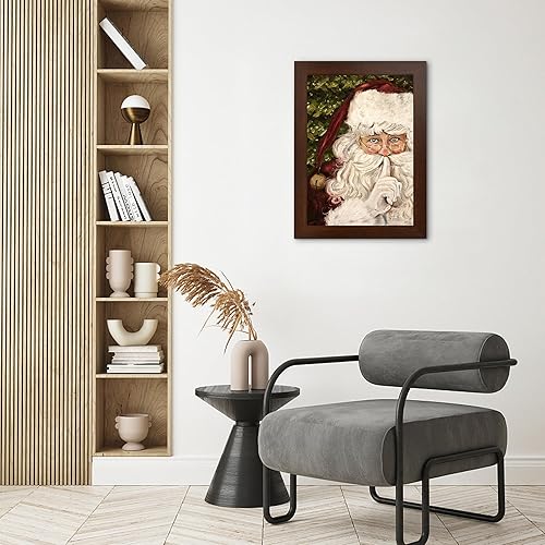 Miniatura 6 de Lienzo enmarcado para decoración navideña, póster de Navidad de invierno, impresiones en lienzo de obras de arte, arte de pared de Papá Noel para