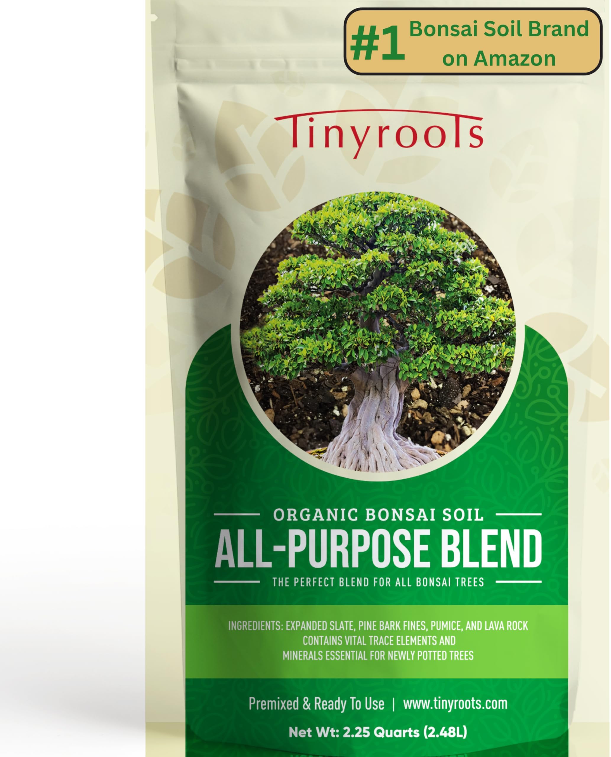 BONSAIOUTLET Bonsai Soil Mix by Tinyroots - All Purpose Bonsai Soil Mix Ready to Use Blend, Used for All Varieties of Bonsai Trees, 2.25 Quarts