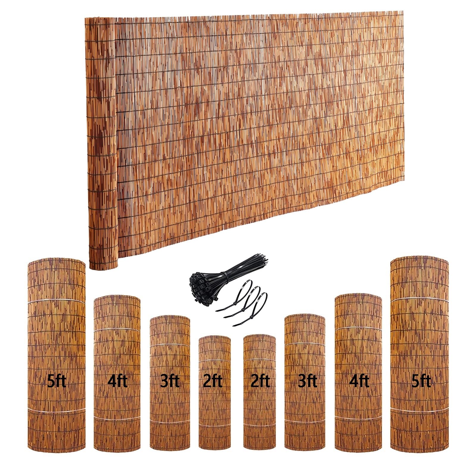 Naturalny bambusowy parawan prywatności, ręcznie tkany, wodoodporny parasol przeciwsłoneczny, na balkon, taras, do ogrodu, na taras, 0,9 m x 8 m, rozwiązanie zapewniające prywatność na zewnątrz