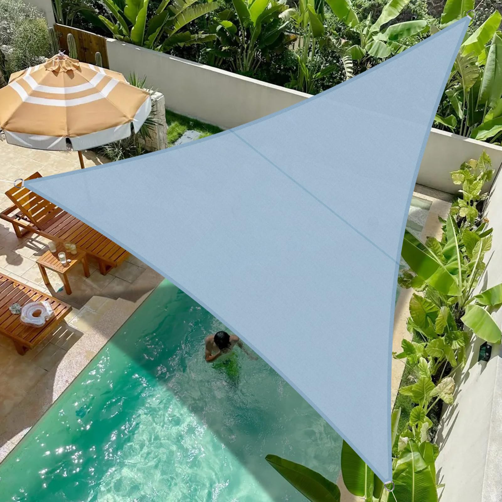 Cool Area Toldo Vela de Sombra Impermeable Rectangular 2.5x4m Protección UV PES Toldos para Patio Exterior Jardín Terraza-Arena — view 29
