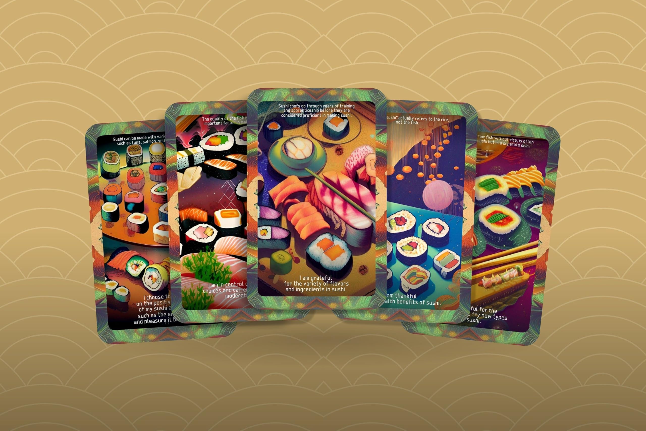 Ibiza Tarot The Sushi Affirmation Cards - Thoughts for a happy mind, body and soul English