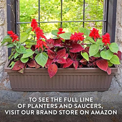 Miniatura 7 de The HC Companies 17.5 Inch Venetian Rectangular Plant Saucer - Indoor Outdoor Plastic Plant Trays for Pots - 17.5"x7.5"x1.3" White