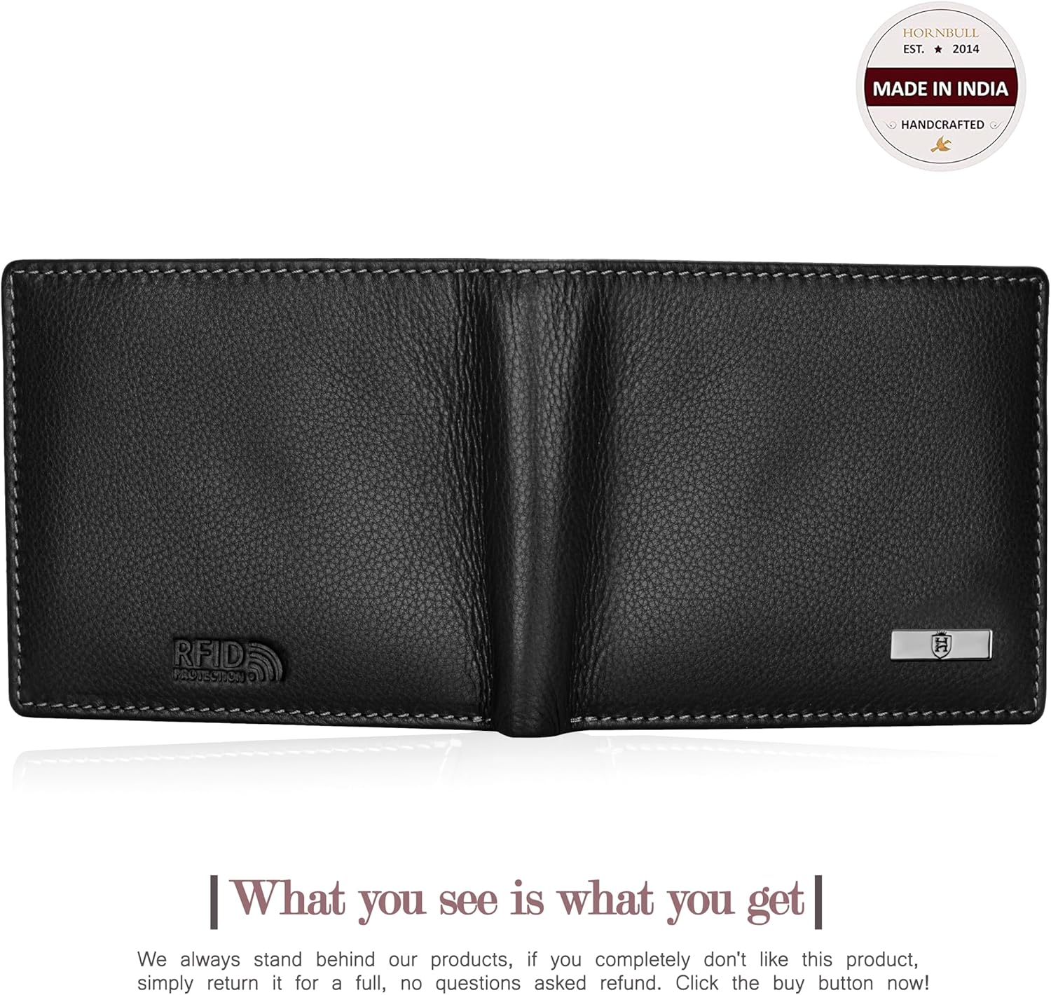 HORNBULL Mens Combo Wallet and Belt | Gift Set for Men | Gift Hamper for Boys | Wallets Men Leather (Black 2)