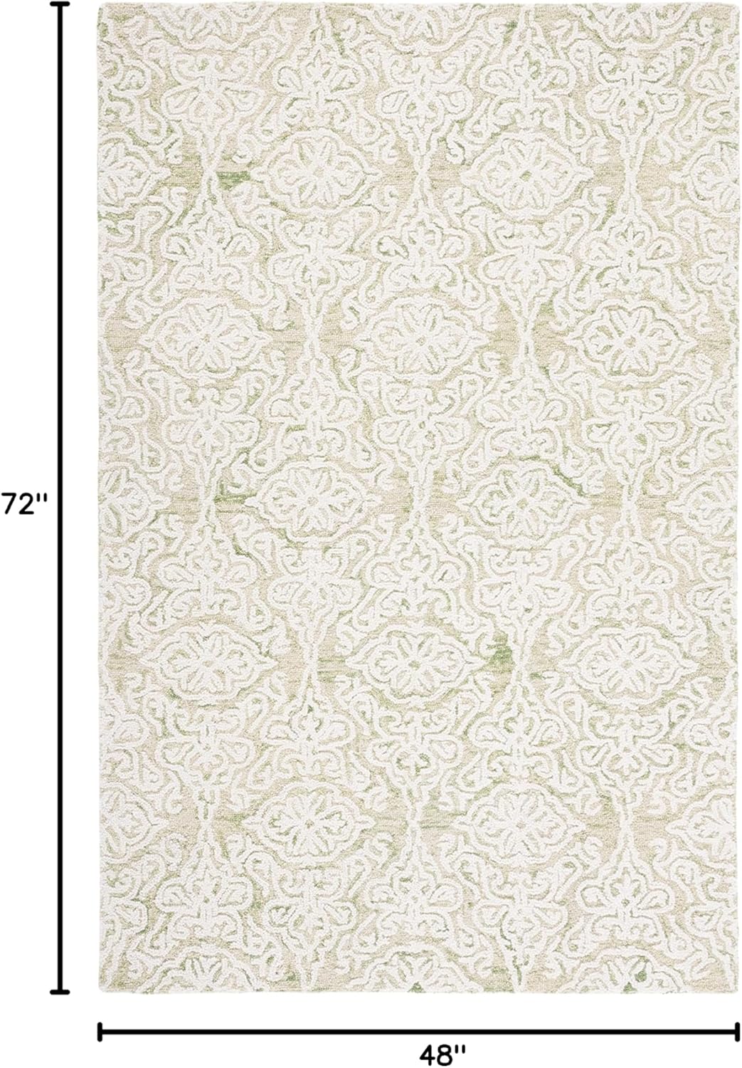 Ivory Floral Hand-Tufted Wool 4' x 6' Area Rug