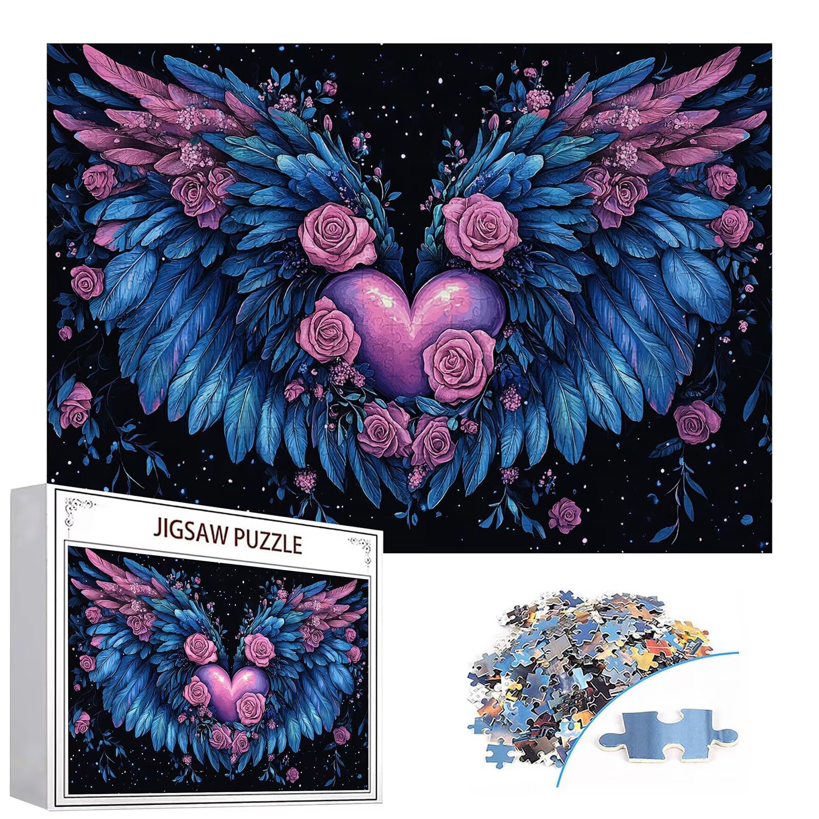 Puzzle 4000 elementów miłość puzzle dla dorosłych skrzydło 141 x 87 cm unikalne rzemiosło klasyczne drewniane układanka 3D do rodzinnych gier aktywnych, układanka do samodzielnego wykonania nawet do