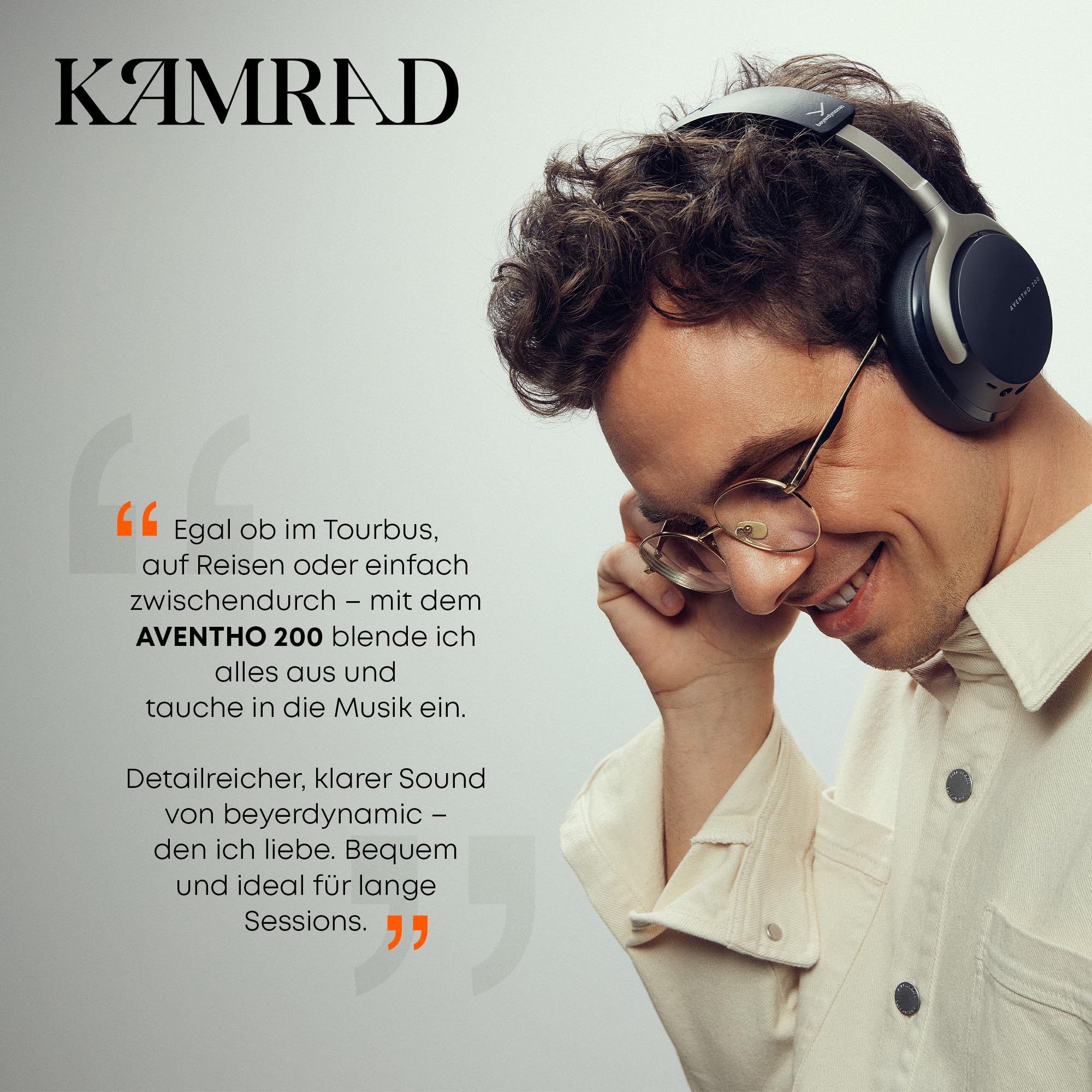 beyerdynamic AVENTHO 200 Wireless Over-Ear Kopfhörer mit aktiver Geräuschunterdrückung, 60 Stunden Akkulaufzeit, austauschbare Ohrpolster, Design in Nordic Grey - neues Update per App verfügbar