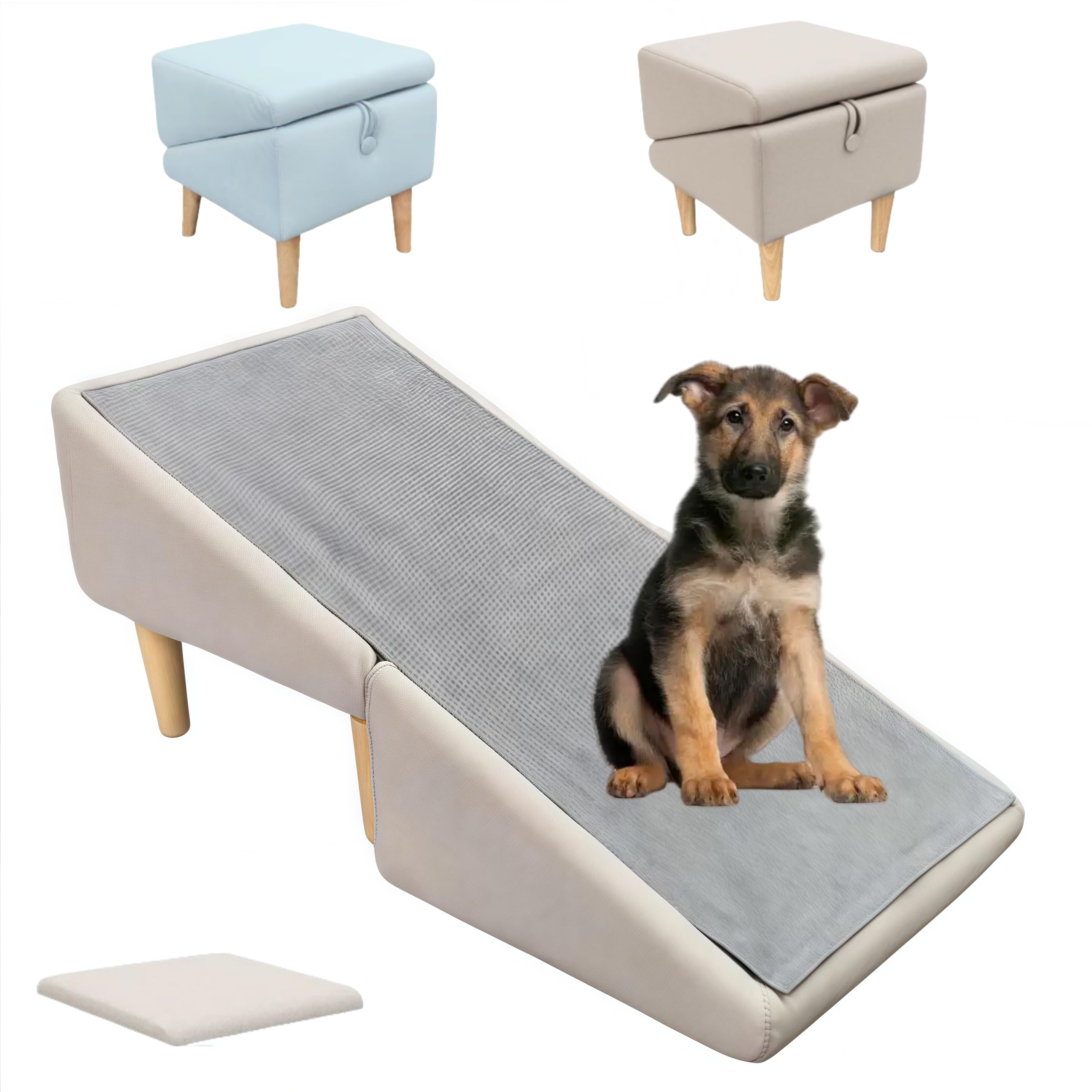 Split Ottoman Dog Ramp Split Ottoman Dog Amp,2-in-1 Lightweight Folding Dog Stais Folding Dog Stairs