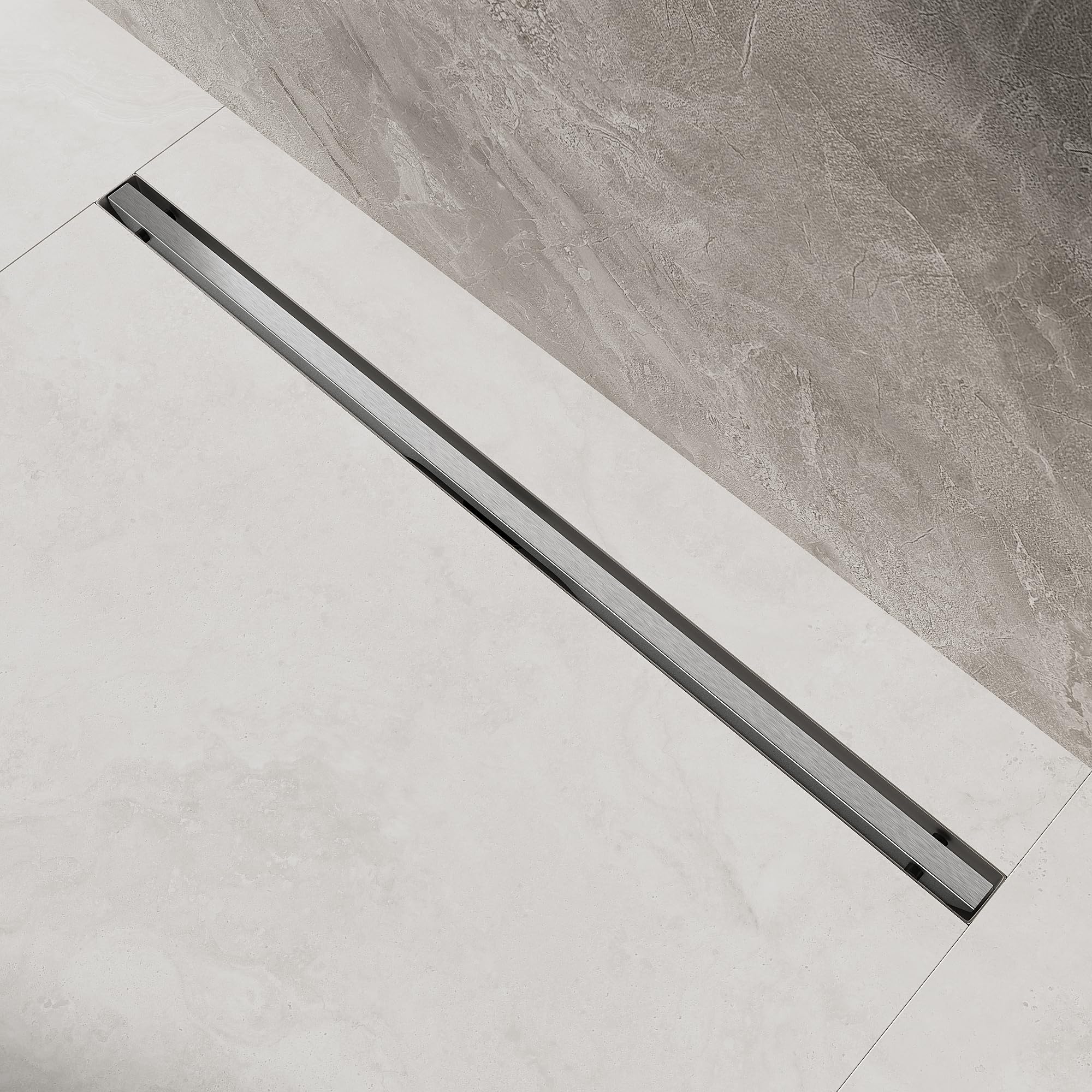 Tectake® Caniveau Douche Italienne Siphon Douche Sol D'évacuation En Acier Inoxydable 60 Cm Grille Caniveau Anti Odeur Accessoire Douche Grille De Douche Sol Salle De Bain