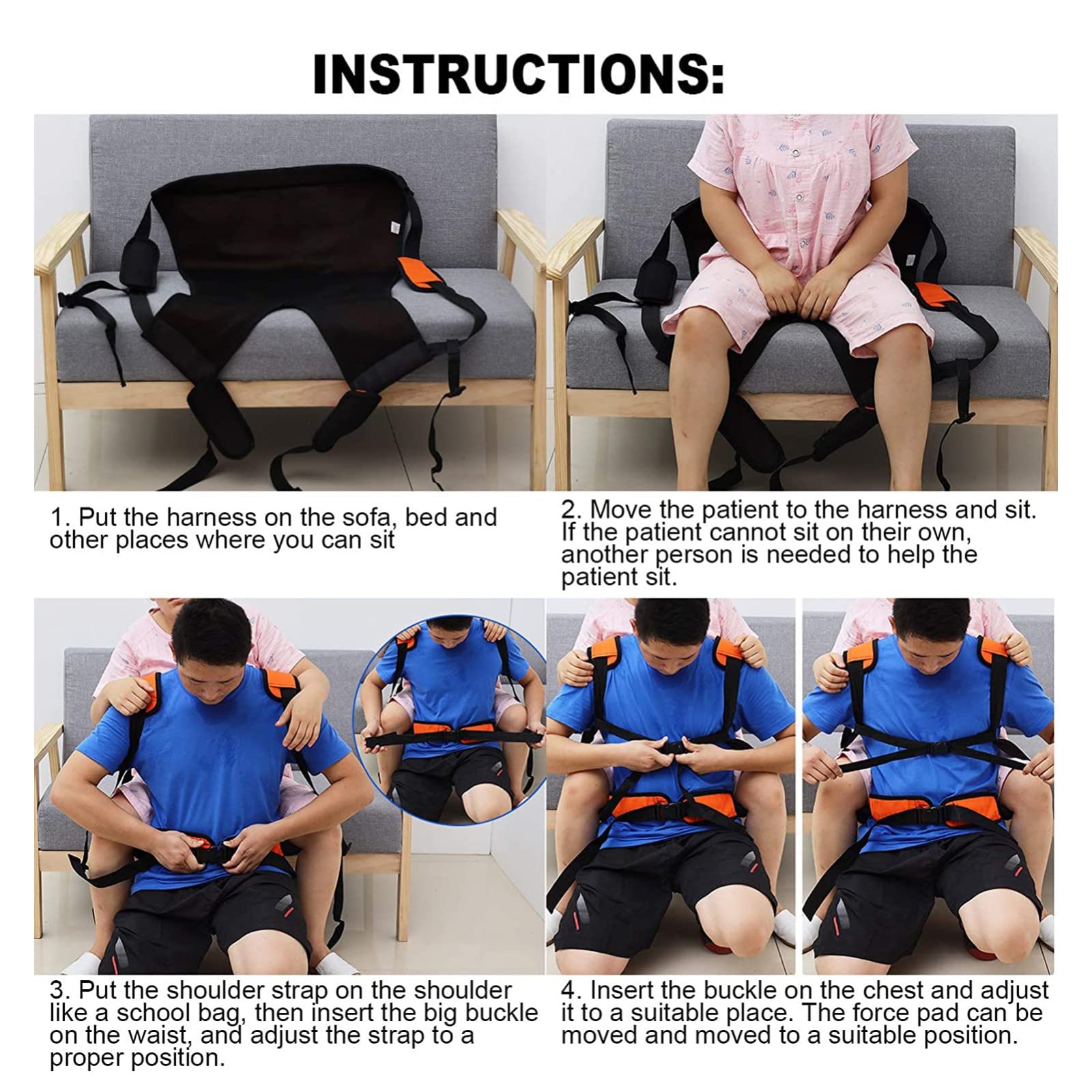 Cinturones De Transferencia De Cama,Eslinga De Transferencia De EnfermeríA,Correa De Transferencia Con Asas Acolchadas Para Personas Mayores Lesionadas,CinturóN De Movilidad C,S