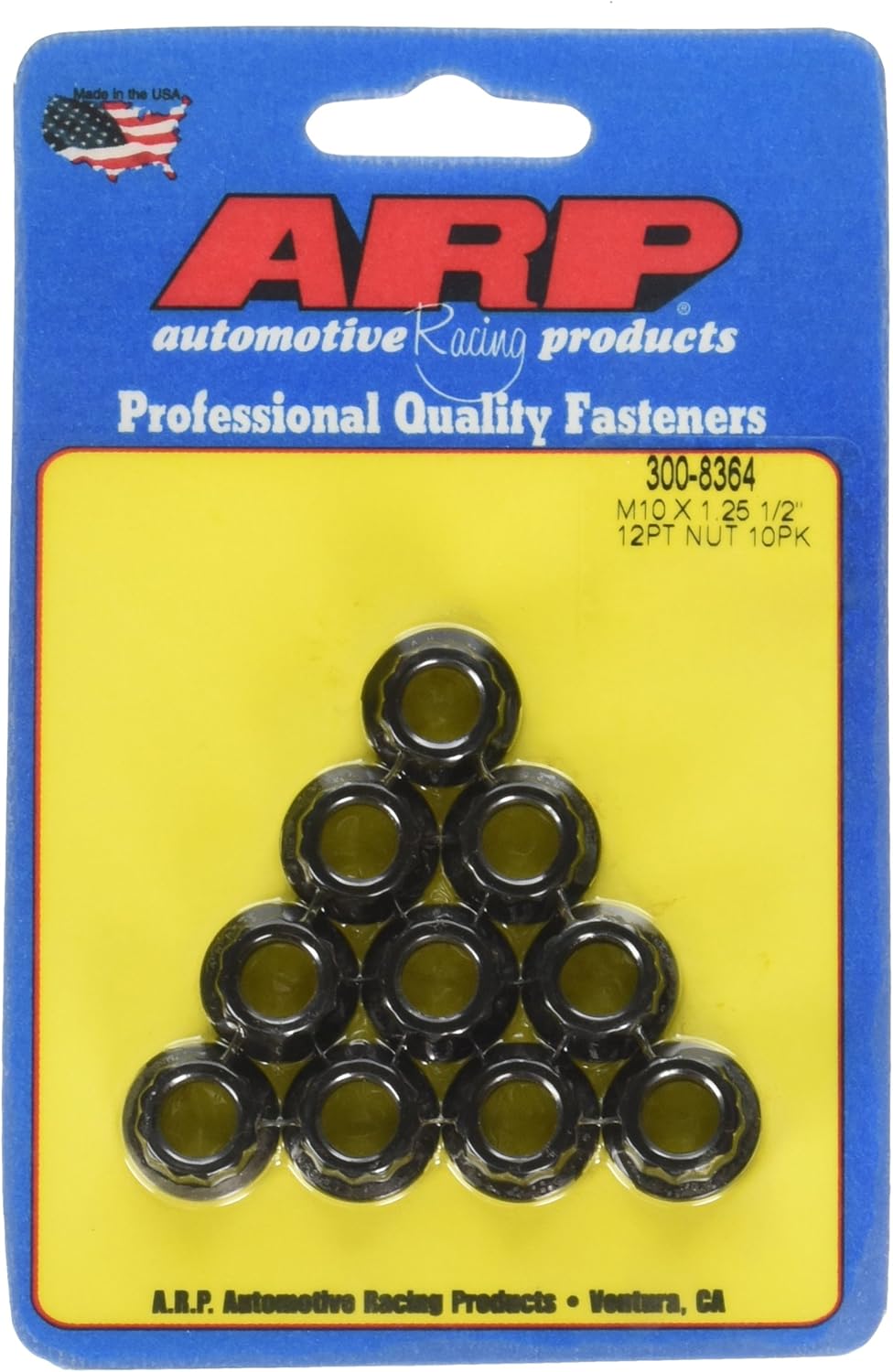 ARP 300-8364 12-Point 10mm x 1.25 Nut - 10 Piece