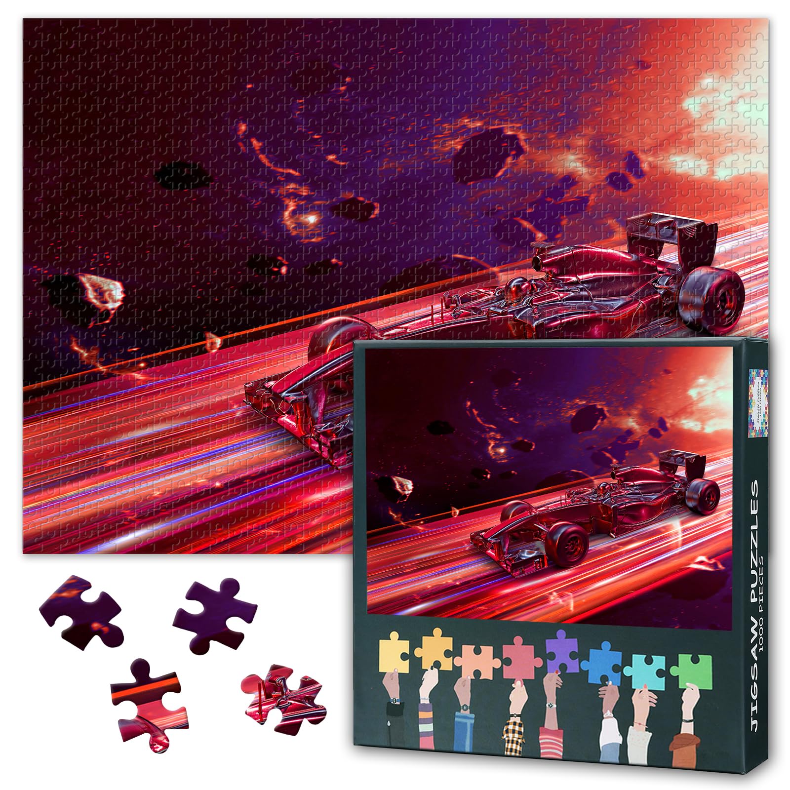 Supercar Jigsaw Puzzles for Adults 1000, Racing Car Difficult Family Puzzle Educational Games Home Decoration, Sports Car Challenging Puzzles for Adults Men & Women Gift (27.5"x19.7")
